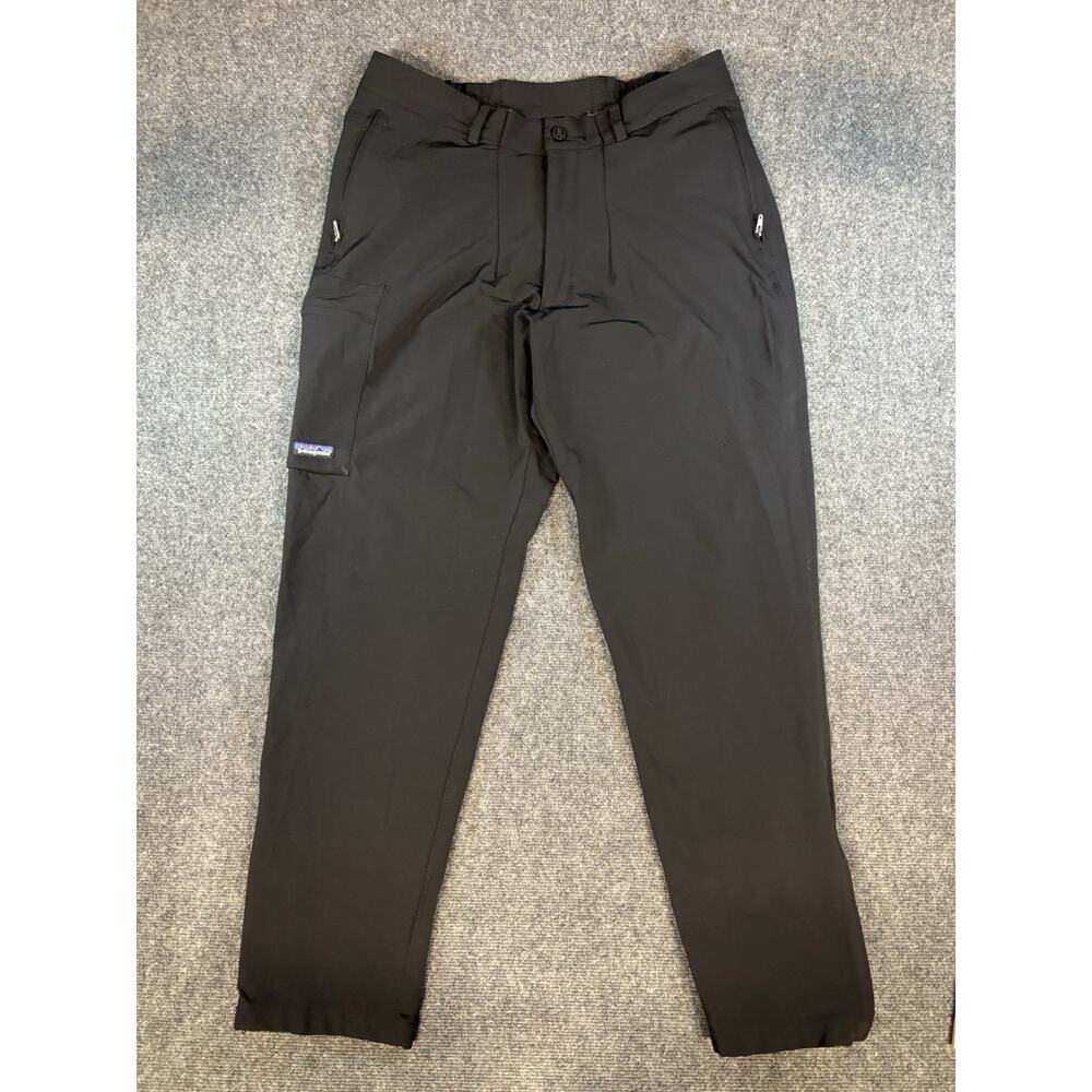Patagonia Mens Softshell Cargo Hiking Pants Black Size 38 Zip Ankle Outdoor